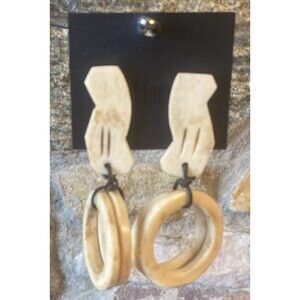PIER 1 IMPORTS Bone Drop Dangle Boho Pierced earrings   New